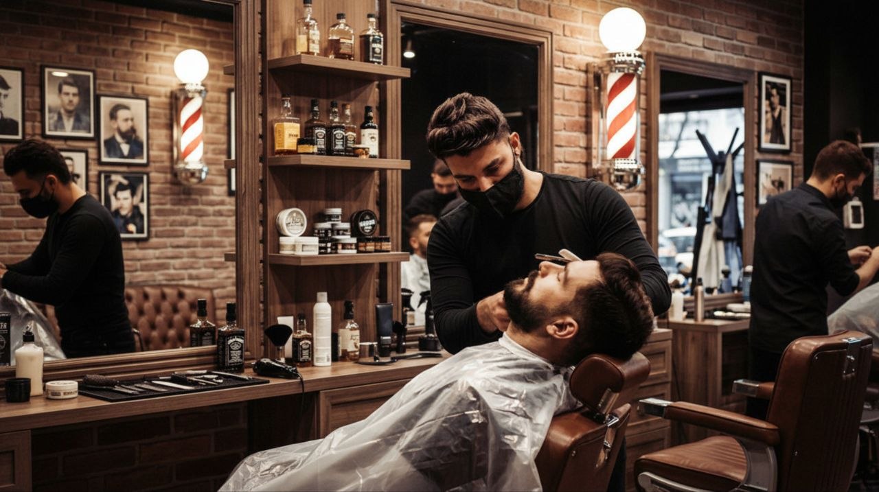 Ejemplo de una página de barbería creada con BarberAgency